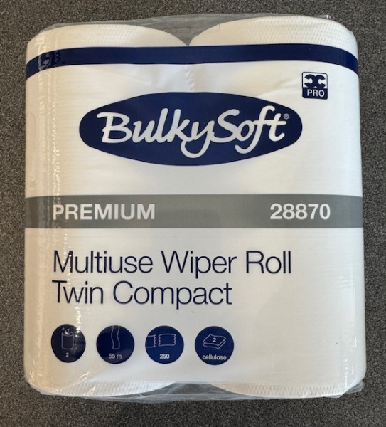Papier, Multi Use Wiper roll, Dubbel laags, 55 meter, 14 rollen